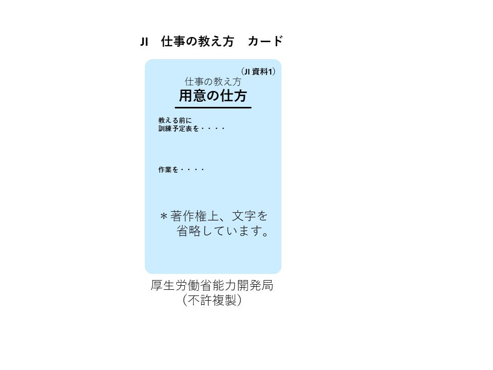 TWI-JI (仕事の教え方) カード（単品） – 日本産業訓練協会